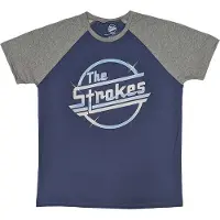 Ginza.se The Strokes: Unisex Raglan T-Shirt/OG Magna (Denim Blue & Grey) (X-Large)
