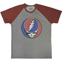 Ginza.se Grateful Dead: Unisex Raglan T-Shirt/Steal Your Face Classic (Grey & Red) (Medium)