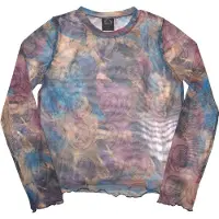 Ginza.se Grateful Dead: Ladies Long Sleeve Crop Top/Stealy AOP (Purple) (Mesh) (X-Small)