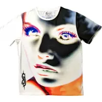 Ginza.se Slipknot: Unisex Sublimation T-Shirt/Adderall Face Inverted (White) (Back Print) (Medium)