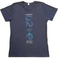 Ginza.se U2: Ladies T-Shirt/I+E 2018 Tour Dates (Navy Blue) (Back Print & Ex-Tour) (Large)