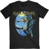 Ginza.se Iron Maiden: Unisex T-Shirt/Fear of the Dark Oval Eddie Moon (Black) (Back Print) (Medium)
