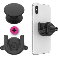 PopSockets Car Vent 2 + PopGrip-hållare - Svart