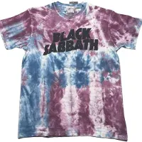 Ginza.se Black Sabbath: Unisex T-Shirt/Wavy Logo (Blue & Red) (Wash Collection) (Large)