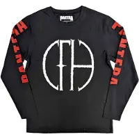 Ginza.se Pantera: Unisex Long Sleeve T-Shirt/Frayed Logo (Black) (Sleeve Print) (X-Large)