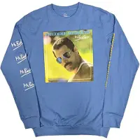 Ginza.se Freddie Mercury: Unisex Long Sleeve T-Shirt/Mr Bad Guy (Blue) (Sleeve Print) (Medium)