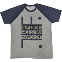 Ginza.se New Order: Unisex Raglan T-Shirt/Movement (Grey & Navy Blue) (Large)