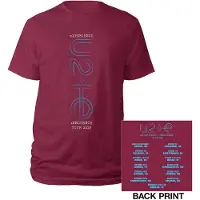 Ginza.se U2: Unisex T-Shirt/I+E London Event 2018 (Maroon Red) (Back Print & Ex-Tour) (Medium)