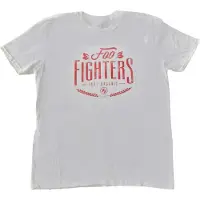 Ginza.se Foo Fighters: Unisex T-Shirt/100% Organic Version 2 (White) (Ex-Tour) (X-Large)