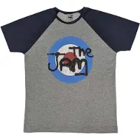 Ginza.se The Jam: Unisex Raglan T-Shirt/Vintage Logo (Grey & Navy Blue) (XX-Large)