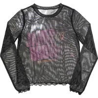 Ginza.se James Brown: Ladies Long Sleeve Crop Top/Mr Dynamite (Black) (Mesh) (X-Large)