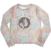 Ginza.se Janis Joplin: Ladies Long Sleeve Crop Top/Pearl (White) (Mesh) (Large)