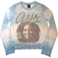 Ginza.se Olivia Newton-John: Ladies Long Sleeve Crop Top/Circle Photo (Light Blue) (Mesh) (XX-Large)