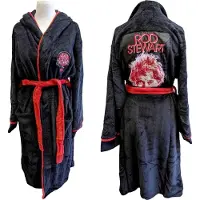 Ginza.se Rod Stewart: Unisex Bathrobe/Cherries Logo (Black & Red) (Back Print) (Medium - Large)