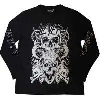 Ginza.se Slayer: Unisex Long Sleeve T-Shirt/White Skulls (Black) (Sleeve Print) (Medium)