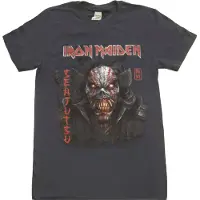 Ginza.se Iron Maiden: Unisex T-Shirt/Senjutsu Back Cover Vertical Logo (Navy Blue) (Small)