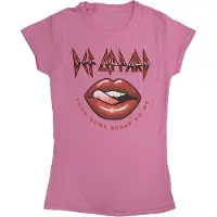 Ginza.se Def Leppard: Ladies T-Shirt/Pour Some Sugar On Me Lips Tour 2019 (Pink) (Ex-Tour) (Small)