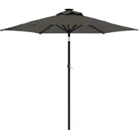vidaXL Trädgårdsparasoll med stålstång antracit 225x225x212 cm