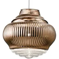 AILATI Glas pendellampa Bonnie, dimbar, Brun / mässing, Vardagsrum / matsal, Glas, Modern, Pendellampa