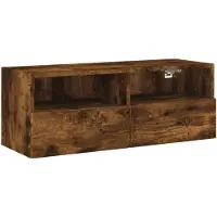 vidaXL Väggmonterad tv-bänk rökfärgad ek 80x30x30 cm konstruerat trä