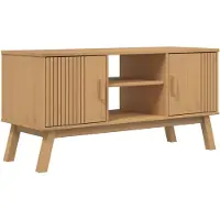 vidaXL Tv-bänk OLDEN brun 114x43x57 cm massiv furu