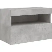 vidaXL Väggmonterad tv-bänk LED betonggrå 60x30x40 cm