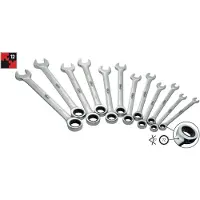 Vigor V1031 U-ring-blocknyckelset; 12 delar 8 - 19 mm