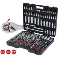 Kstools Hylsnyckelsats 1/4'' + 3/8'' + 1/2''; 179 st.
