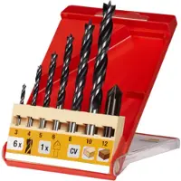 Kwb 514200 Trä-spiralborr-set 3 mm, 4 mm, 5 mm, 6 mm, 8 mm, 10 mm 7 st