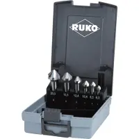 RUKO 102152ERO Konisk försänkarset 6 delar 6.3 mm, 8.3 mm, 10.4 mm, 12.4 mm, 16.5 mm, 20.5 mm HSSE-Co 5 Cobalt Cylinderskaft 1 set
