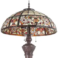 Clayre & Eef Golvlampa LINDSAY, Multifärgad, Vardagsrum / matsal, Glas, Tiffany, Golvlampa