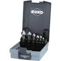 RUKO 102152RO Konisk försänkarset 6 delar 6.3 mm, 8.3 mm, 10.4 mm, 12.4 mm, 16.5 mm, 20.5 mm HSS Cylinderskaft 1 set