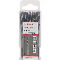 Bosch 2608577546 PointTeQ HSS Metall-spiralborr 10 delar 6 mm Total längd 98 mm polerad DIN 338 Sexkantskaft 1 st