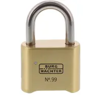 Burg wachter No. 99 Ni 50 SB Hänglås Mässing Kombination
