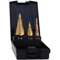 Exact 07014 HSS Stegborrset 3 delar 4 - 12 mm, 4 - 20 mm, 6 - 30 mm TiN 3-skaft 1 set