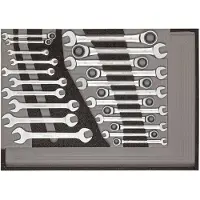 Gedore 3301687 R22350006 Käft-ringspärrnyckel-set Nyckelvidd (Metrisk) (för titel) 07 - 29 mm