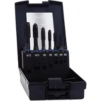 Exact 42305 Maskingängtappborr-set 7 delar metrisk M1, M4, M5, M6, M8, M10, M12 Högerskärning DIN 371 HSS-E Form B 1 set