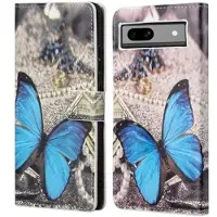 Mtp Products Google Pixel 8a Style Series Plånboksfodral - Blå Fjäril