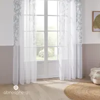 Atmosphera gardin med öljetter, lövmönster, 140 x 240 cm