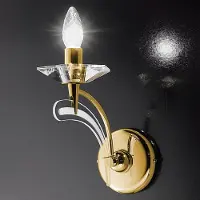 METALLUX Design vägglampa ICARO, dimbar, Mässing / guld, Vardagsrum / matsal, Metall, Vägglampa, vägglampa inomhus