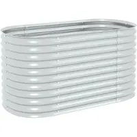 vidaXL Planteringskärl - - 160x80x81 cm - Galvaniserat stål - Silver - Rektangulär