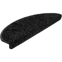 vidaXL Trappstegsmattor 15 st svart 65x21x4 cm