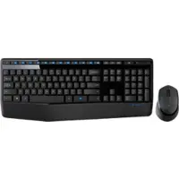 Logitech Wireless Combo MK345 - Sats med tangentbord och mus - trådlös - 2.4 GHz - USA, internationellt - svart, blå