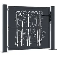 vidaXL Portail de jardin 105x105 cm acier design de bambou