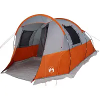 vidaXL Campingtält tunnel 4 personer grå och orange vattentätt