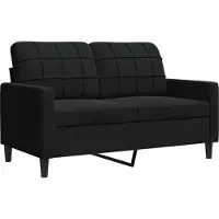 vidaXL 2-sitssoffa ljusgrå Svart 120 cm sammet