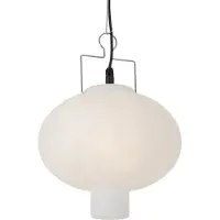 QAZQA Utomhuspendellampa vit 35 cm med kontakt IP44 - Pion