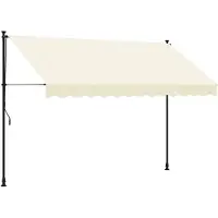 vidaXL Markis infällbar gräddvit 300x150 cm tyg och stål