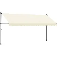 vidaXL Markis infällbar gräddvit 400x150 cm tyg och stål
