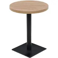 vidaXL Bistrobord MDF och Stål Runt 60x75 cm Ekfärg Bar Café 245612